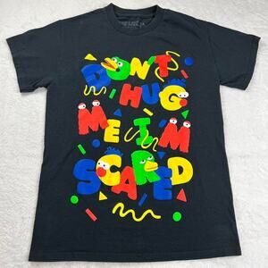 Don’t Touch Me I’m Scared adult size Small T-shirt  Black Rainbow Primary Color